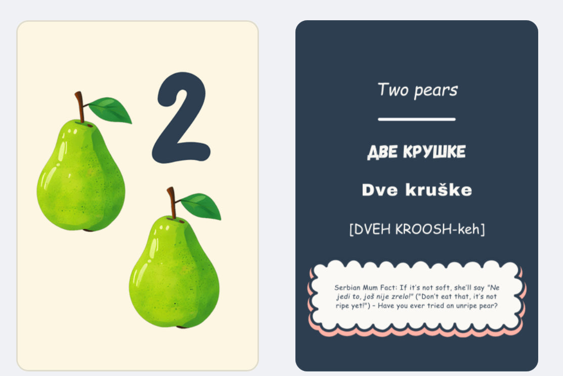 PREORDER First Words in Serbian™- Numbers, Colours, Shapes & Opposites Flashcards