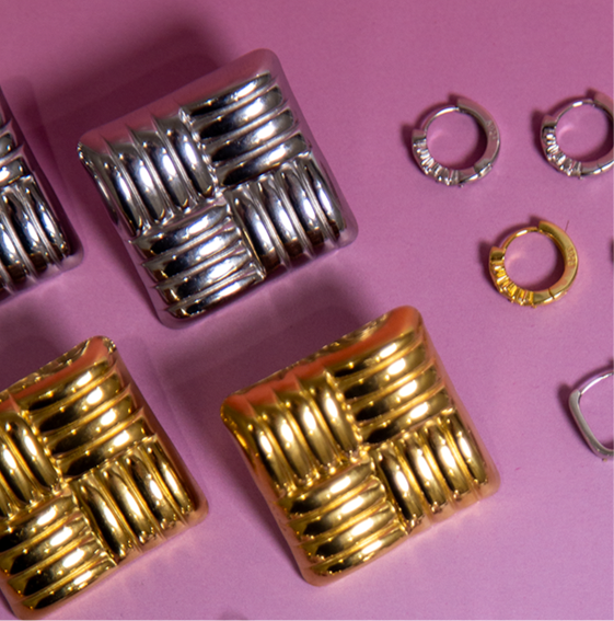 Silvana | 80s-Inspired Geometric Stud Earrings