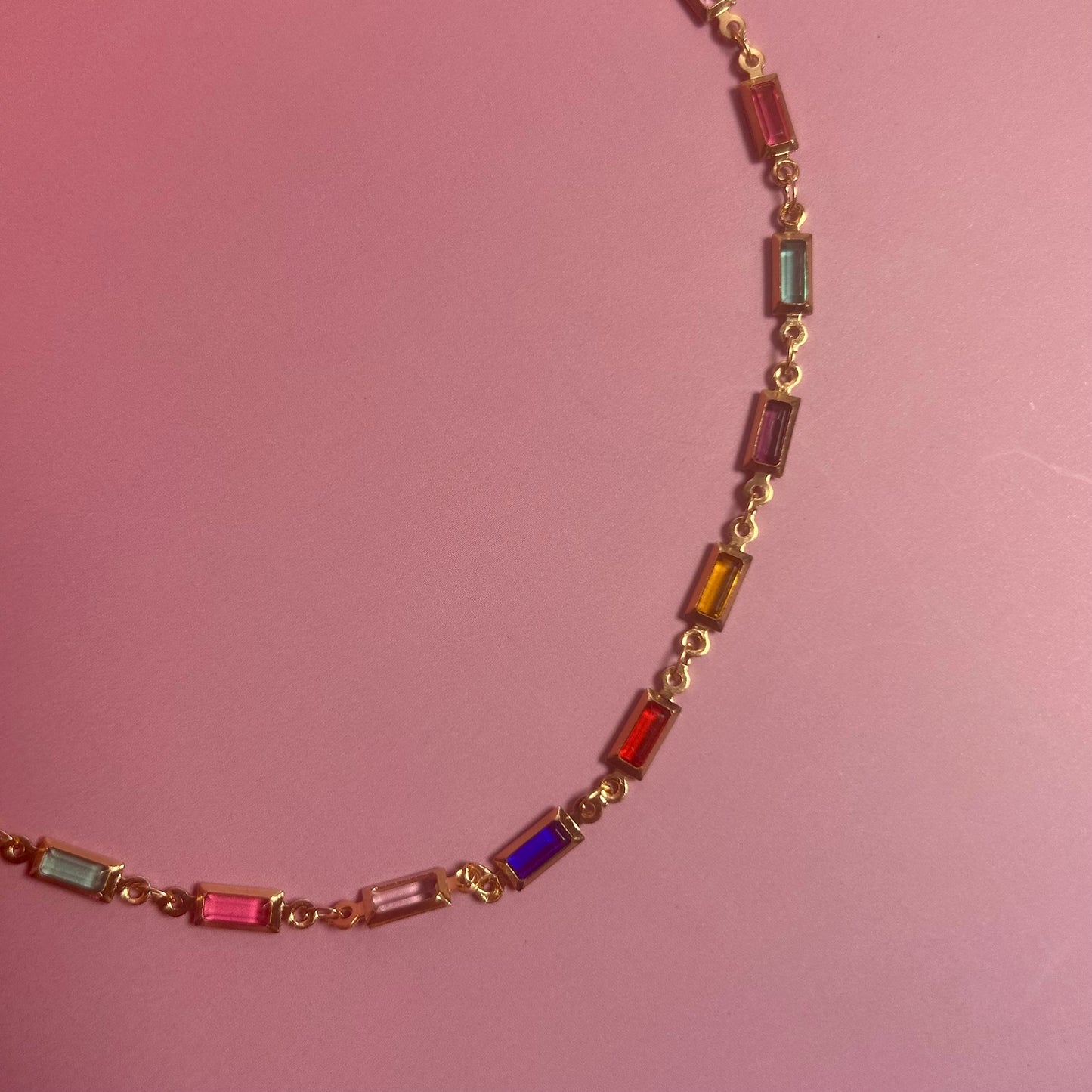 Sofija Kaleidoscope Crystal Link Necklace