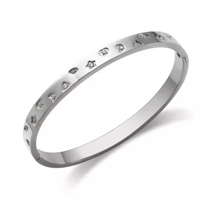 Julija Star & Moon Waterproof Cuff Bangle