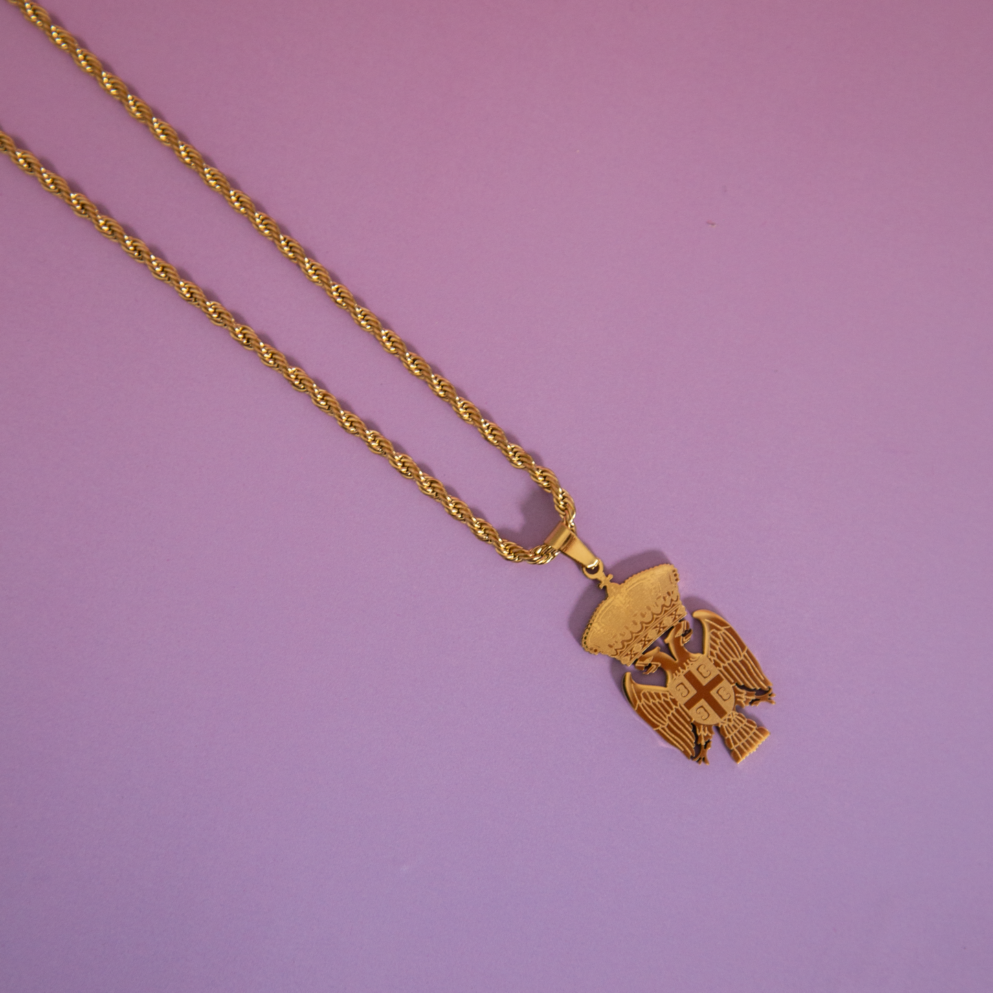 Srpska Kruna Double Headed Eagle Necklace