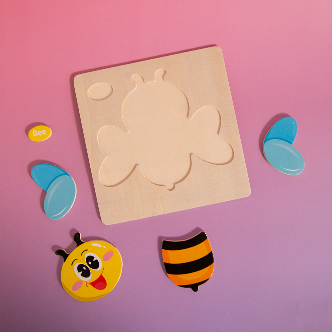 Montessori-Inspired Wooden Bee Puzzle