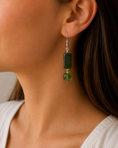 Mossstone Earring By Ljubenka & Stone