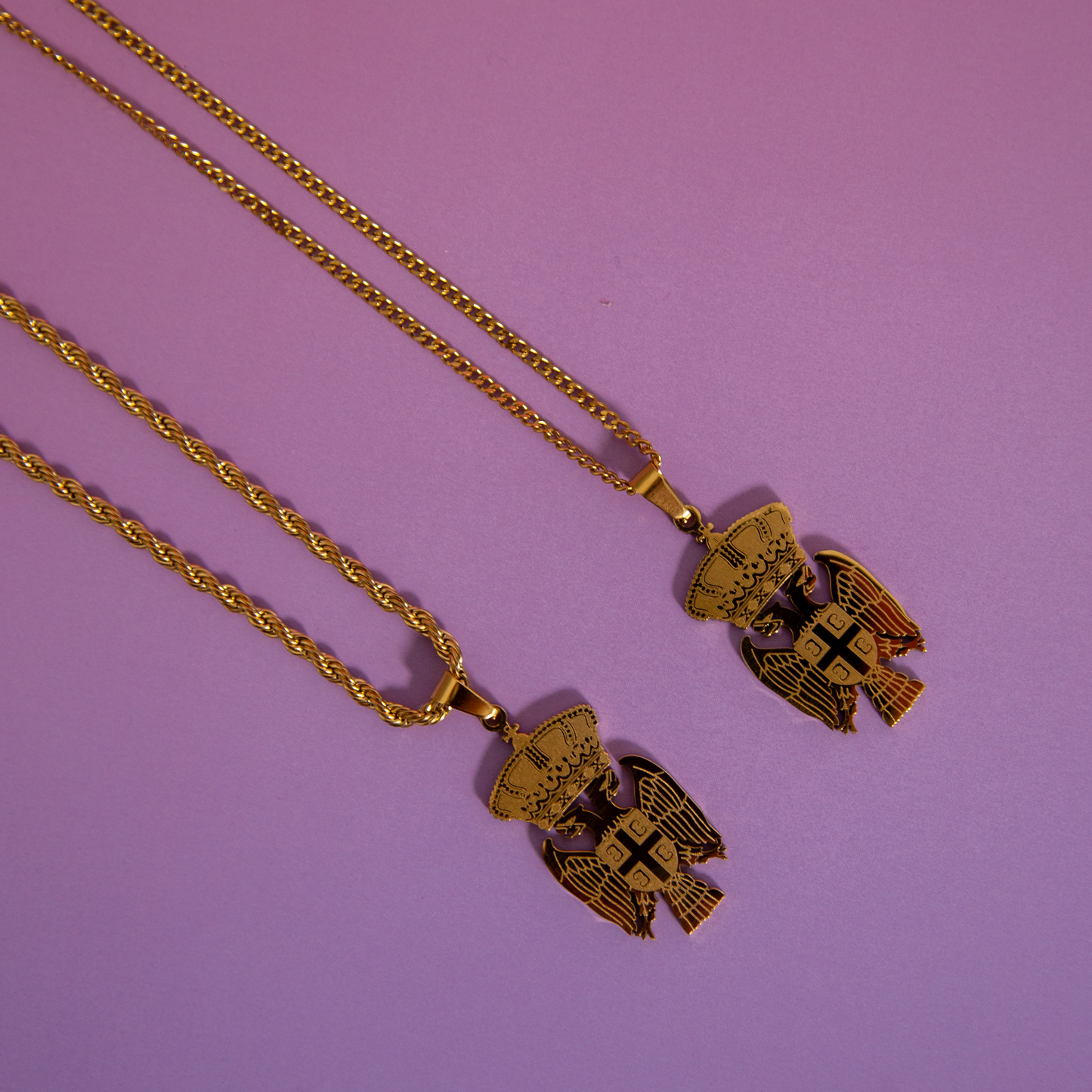 Srpska Kruna Double Headed Eagle Necklace