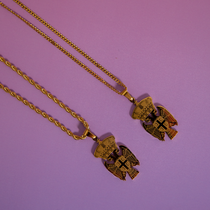 Srpska Kruna Double Headed Eagle Necklace