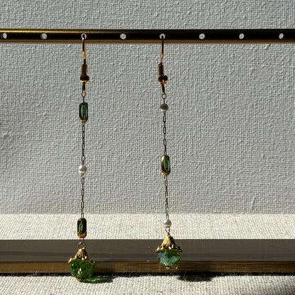 Emerald Vow Long Drop Earring By Ljubenka & Stone