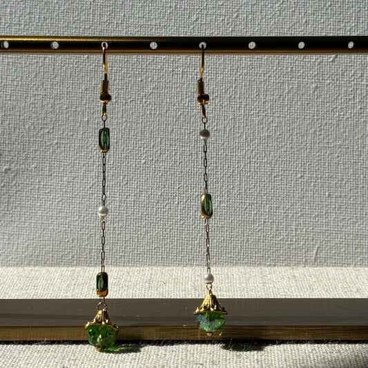 Emerald Vow Long Drop Earring By Ljubenka & Stone