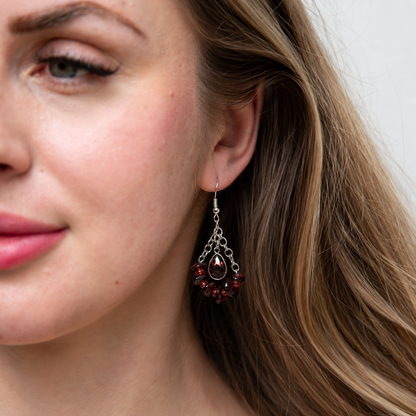 Garnet Court Drop Earring By Ljubenka & Stone