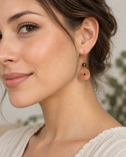 Amber Spiral Earring By Ljubenka & Stone