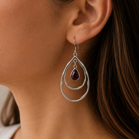 Garnet Gate Earring By Ljubenka & Stone