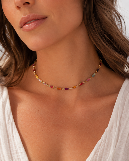 Sofija Kaleidoscope Crystal Link Necklace