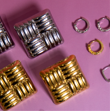 Silvana | 80s-Inspired Geometric Stud Earrings