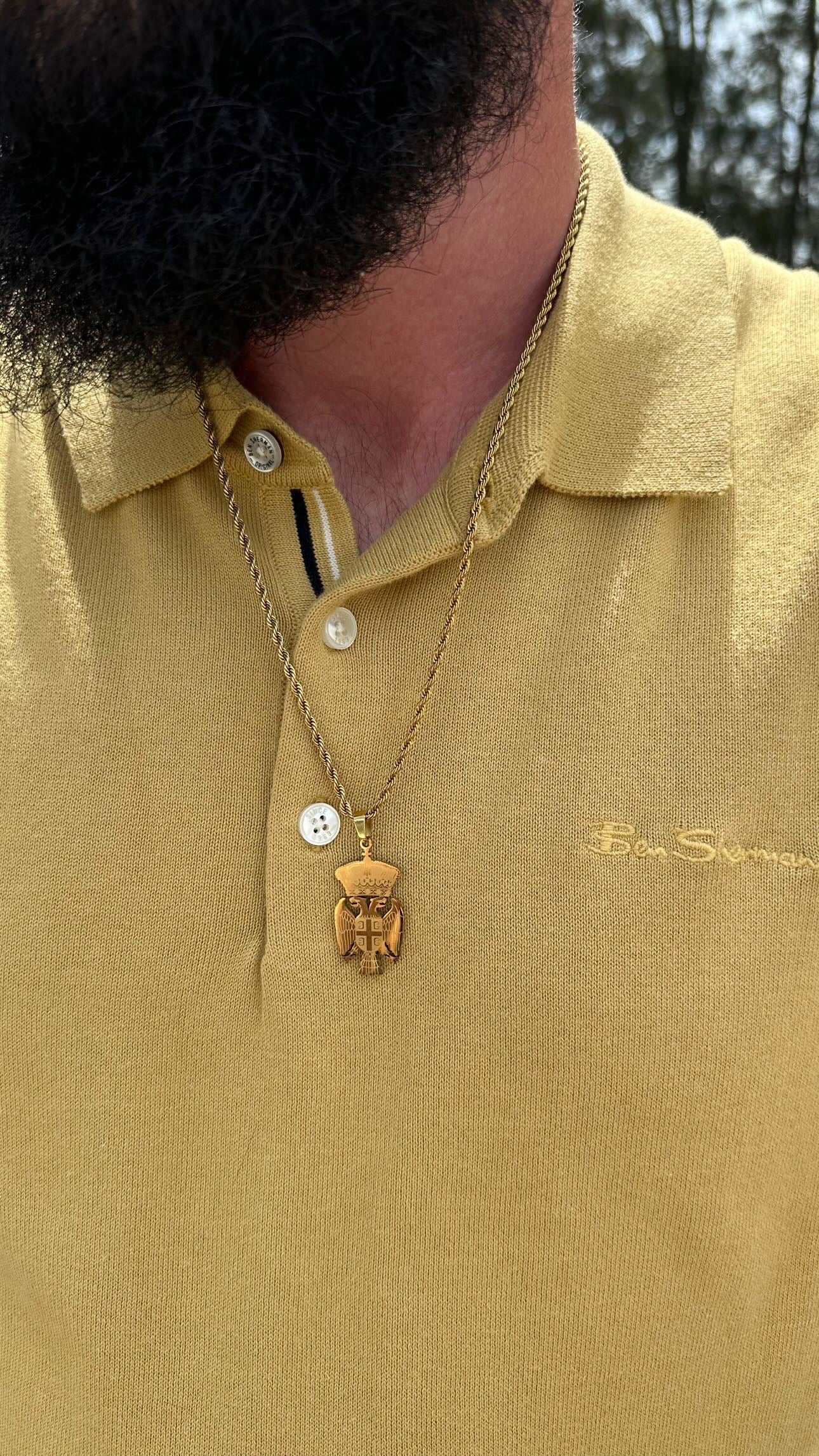 Srpska Kruna Double Headed Eagle Necklace