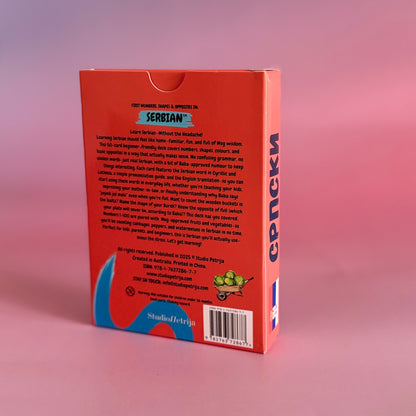 First Words in Serbian™- Numbers, Colours, Shapes & Opposites Flashcards