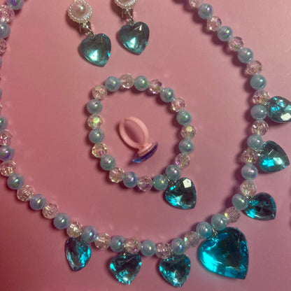 Lila Heart Necklace Set