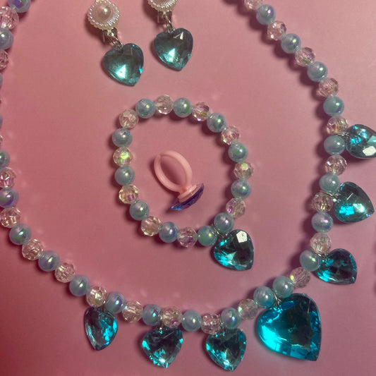 Lila Heart Necklace Set