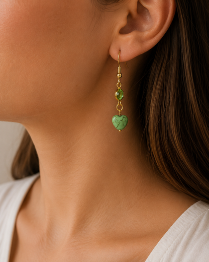 Verdant Heart Earring By Ljubenka & Stone
