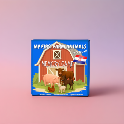 PRE-ORDER My First Farm Animals in Croatian ™ | Memory & Snap Game