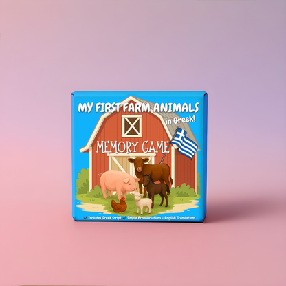 PRE-ORDER My First Farm Animals in Greek ™ | Memory & Snap Game