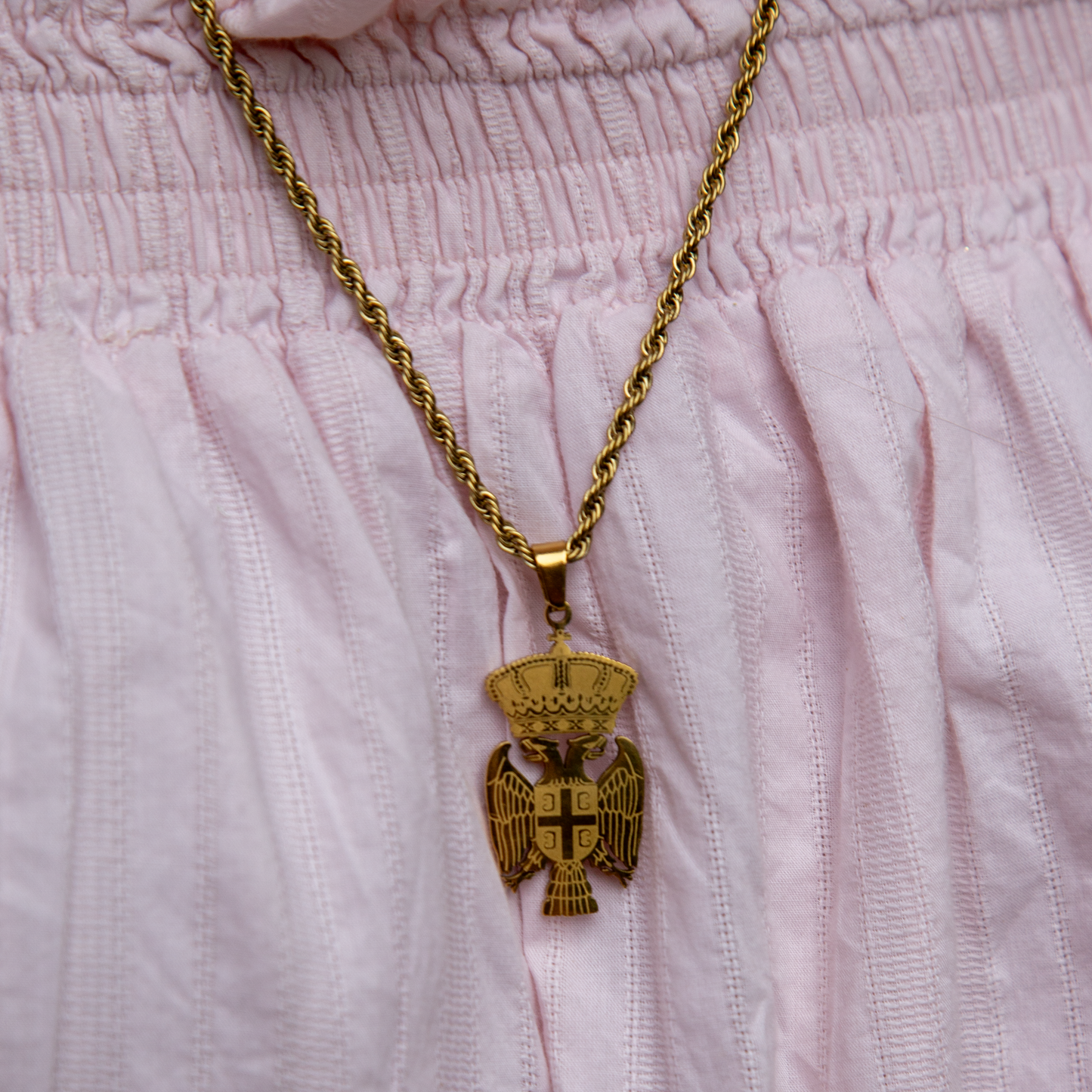 Srpska Kruna Double Headed Eagle Necklace