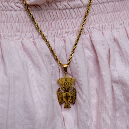 Srpska Kruna Double Headed Eagle Necklace
