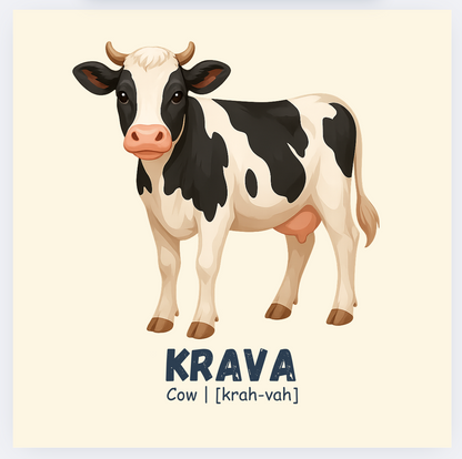 PRE-ORDER My First Farm Animals in Croatian ™ | Memory & Snap Game