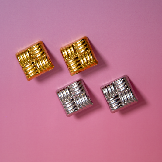 Silvana | 80s-Inspired Geometric Stud Earrings