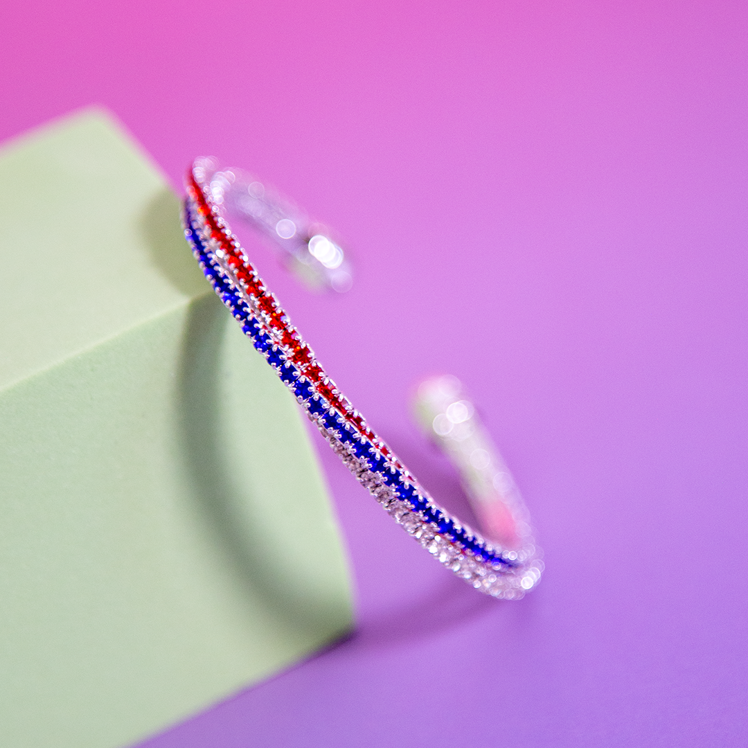 Tanja Tricolour Rhinestone Bracelet