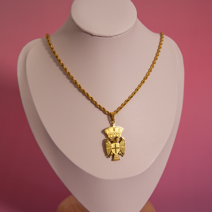 Srpska Kruna Double Headed Eagle Necklace