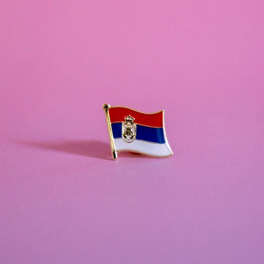 Serbian Flag Enamel Badge
