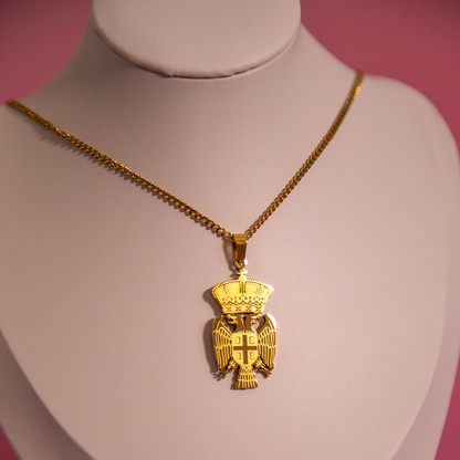 Srpska Kruna Double Headed Eagle Necklace