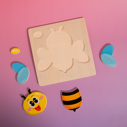 Montessori-Inspired Wooden Bee Puzzle
